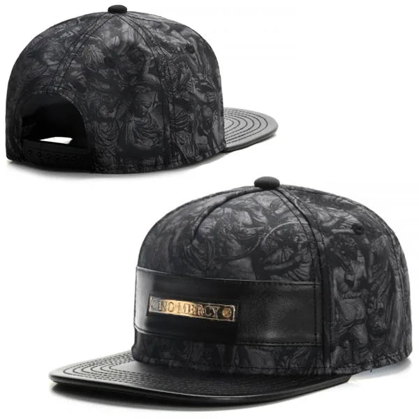 PANGKB Brand NO MERCY CAP Leather Metal Autumn snapback hat hip hop Headwear men women adult outdoor casual sun baseball cap