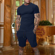 Casual & Fashionable summer outdoor breathable sports suit men's T-shirt plus shorts