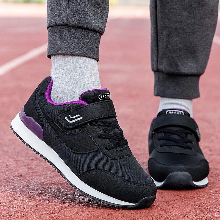 Women Running Shoes Winter Men Lace-up Walking Sneaker Sport Flats Comfortable Breathable Black Size 35-45 Loafers For Parents