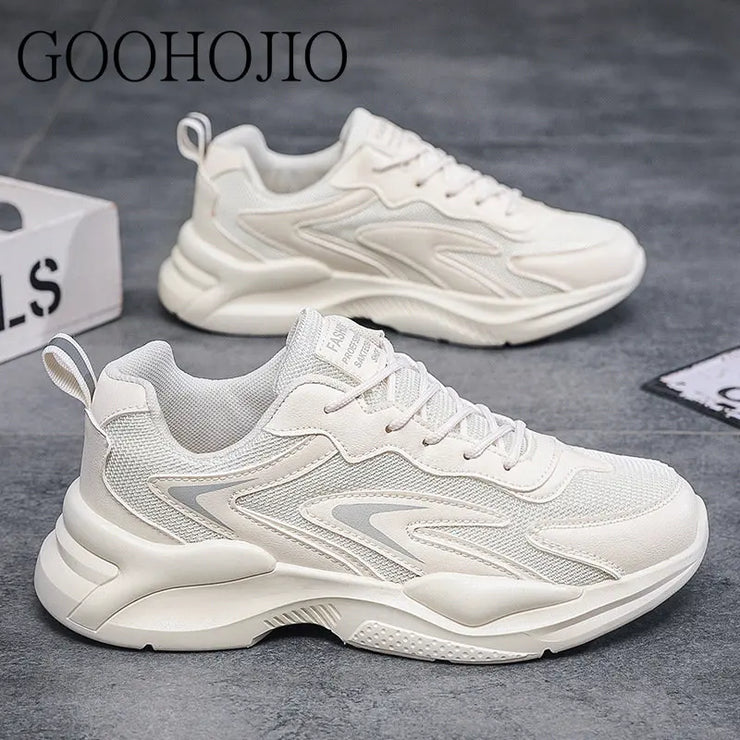 Spring Autumn New Brand Designer White Casual Shoes Men Breathable Running Shoes Men Comfortable All-match Flat Men Sneakers