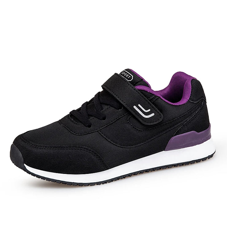 Women Running Shoes Winter Men Lace-up Walking Sneaker Sport Flats Comfortable Breathable Black Size 35-45 Loafers For Parents