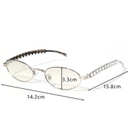 Women Rhinestone Sunglasses Stylish Oval Sun Glasses Vintage Round Black Shades Men Bling Diamond Glasses Luxury Design Eyewear
