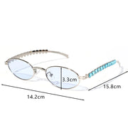 Women Rhinestone Sunglasses Stylish Oval Sun Glasses Vintage Round Black Shades Men Bling Diamond Glasses Luxury Design Eyewear