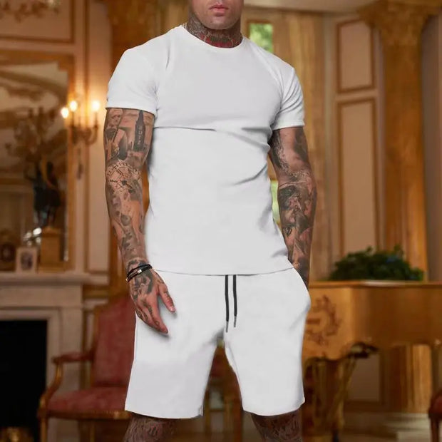 Casual & Fashionable summer outdoor breathable sports suit men's T-shirt plus shorts