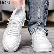 Vulcanized Shoe Men's Sneakers 2024 Lace-up Trendy All-match Lightweight Popular Model UOSU New Style Easy To Clean White Shoes