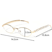 Women Rhinestone Sunglasses Stylish Oval Sun Glasses Vintage Round Black Shades Men Bling Diamond Glasses Luxury Design Eyewear