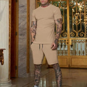 Casual & Fashionable summer outdoor breathable sports suit men's T-shirt plus shorts