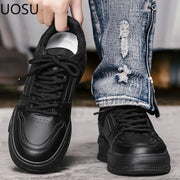 Vulcanized Shoe Men's Sneakers 2024 Lace-up Trendy All-match Lightweight Popular Model UOSU New Style Easy To Clean White Shoes